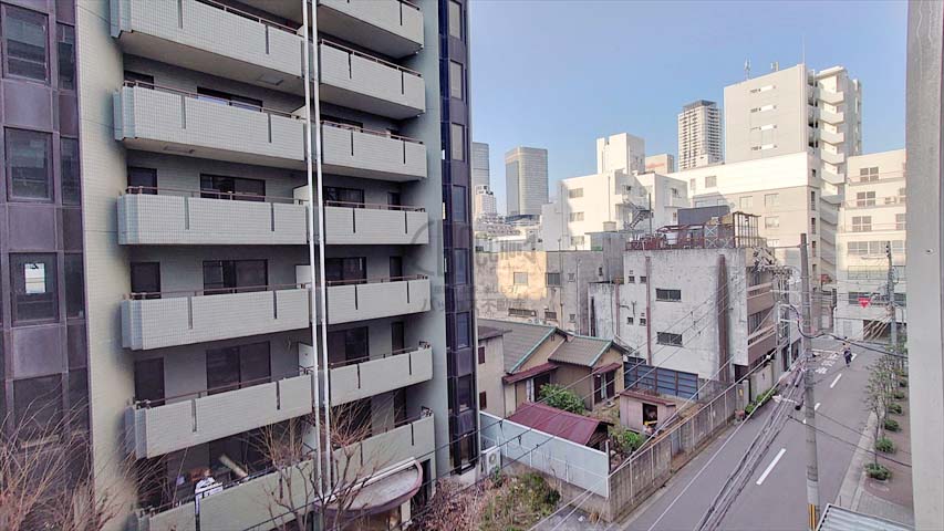 リンクハウス京町堀※現地4階北東向きの眺望（2021年3月撮影）