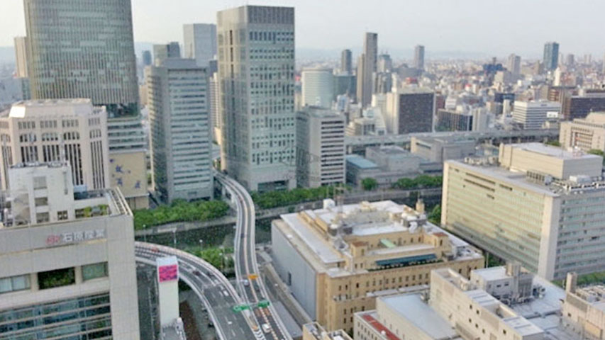 Ｄ’グラフォート大阪N.Y.タワーHIGOBASHI※現地36階北向きの眺望（2013年5月撮影）