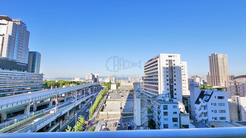 ロイヤルタワー大阪谷町※現地１０階東向きの眺望（２０２２年１０月撮影）