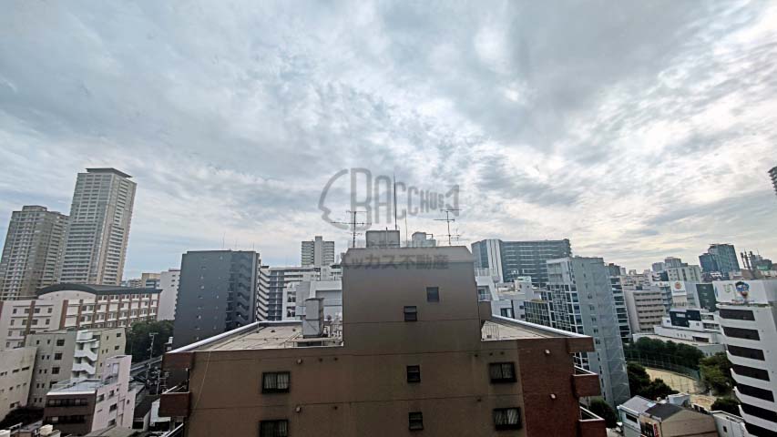 ロイヤルタワー大阪谷町※現地１１階南向きの眺望（２０２２年１０月撮影）
