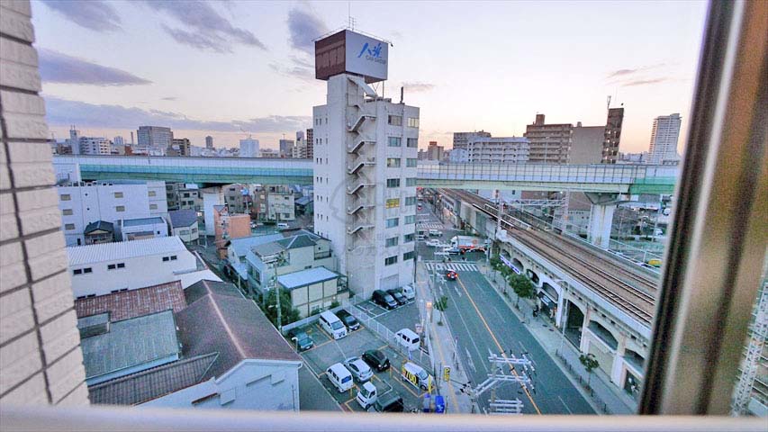 ゲートコート大阪福島※現地8階東向きの眺望（2017年2月撮影）