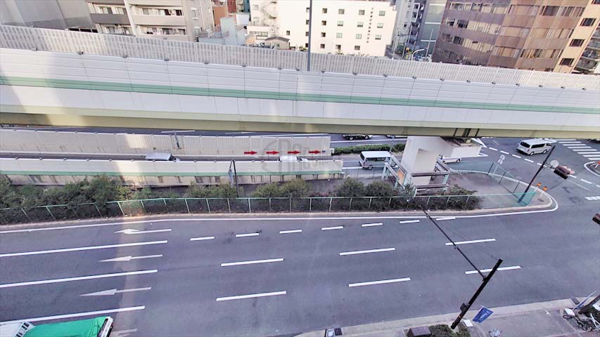 新町レジデンスこうずや（shinmachi Residence Kouzuya)※現地7階東向きの眺望（2021年3月撮影）