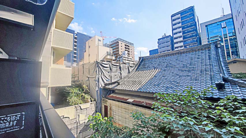 S-RESIDENCE堺筋本町Duex（ドゥー）※現地2階南東向きの眺望（2023年10月撮影）